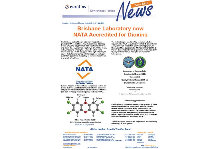 Brisbane Dioxin Accreditation