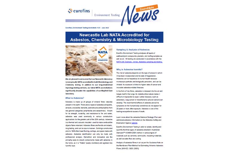 Newcastle Lab NATA Accredited